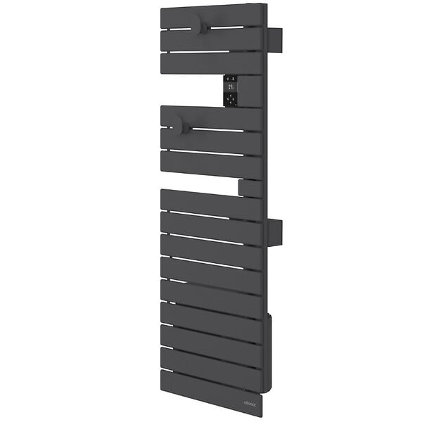 ATLANTIC - Sèche-serviettes connecté Nefertiti étroit mât gauche 600W anthracite - ATLANTIC - 850616 - large