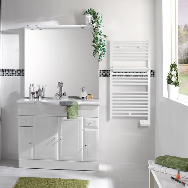 ATLANTIC - Sèche-serviettes électrique 2012 Étroit Atlantic - 300W - Blanc - large
