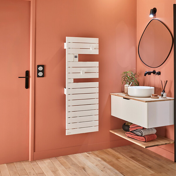 ATLANTIC - Sèche-serviettes connecté Nefertiti étroit avec soufflerie mât gauche 1500W anthracite - ATLANTIC - 850093 - large