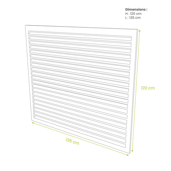 DECOCLIM - Face dos pour cache en aluminium ivoire clair taille XL - DECOCLIM - 23AXL1015-DOS - large