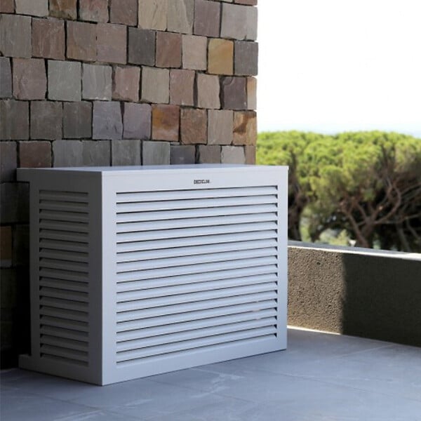 DECOCLIM - Cache clim et pompe à chaleur - Taille L - Alu - Blanc - Decoclim - large