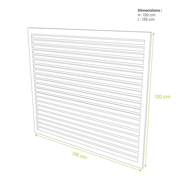 DECOCLIM - Face dos pour cache en aluminium brun argile taille XL - DECOCLIM - 23AXL8003-DOS - large