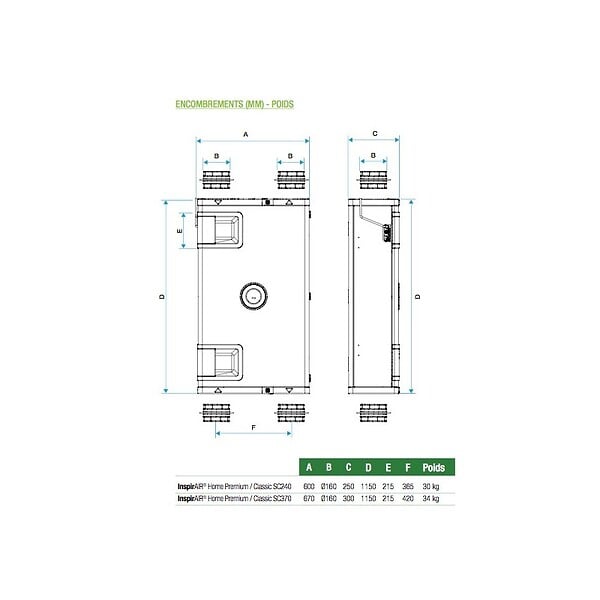 ALDES - Purificateur InspirAIR® Home SC 370 Classic - Droit - large