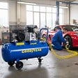GOODYEAR - Compresseur d'air 10 bars Réservoir 100L à Courroie 3CV 2250W Débit air 350L/min GOODYEAR - vignette