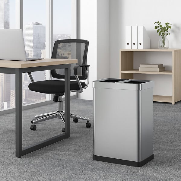 KITCHEN MOVE - Poubelle de tri 2x30L TALLIN inox open top - large