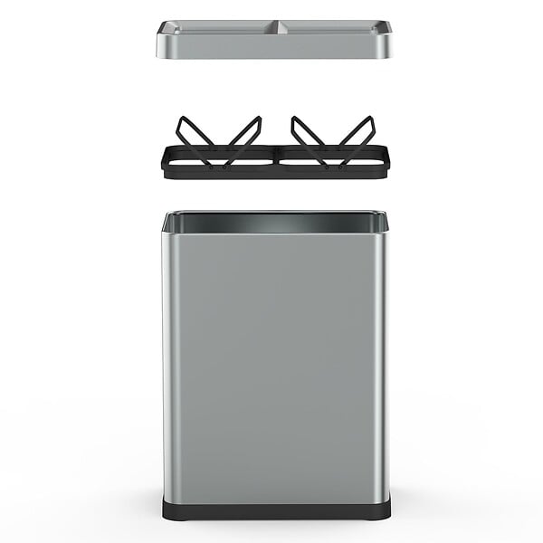 KITCHEN MOVE - Poubelle de tri 2x30L TALLIN inox open top - large