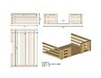 ALTANKA - Terrasse en bois avec balustrade pour abri en bois - 6m2 - 3m x 2m - imprégnée - couleur: marron - DOM147 - vignette