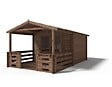 ALTANKA - Terrasse en bois avec balustrade pour abri en bois - 6m2 - 3m x 2m - imprégnée - couleur: marron - DOM147 - vignette