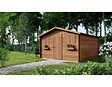 ALTANKA - Abri de jardin en bois - 16m2 - 4x4m - Traité - Ep. 28mm - Couleur: marron - DOM144 - vignette