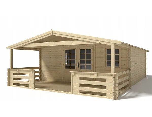 ALTANKA - Terrasse en bois avec balustrade pour abri en bois - 10m2 - 5m x 2m - couleur: naturel - DOM601 - large