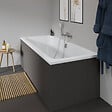 DURAVIT - Baignoire droite D-Code bonde au cente 170 x 70 cm + Pare bain AURYS Raywall chromé version gauche - vignette