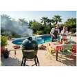INTEC - Barbecue à charbon de bois Kamado Céramique Vert - 2 zones de cuisson Grill & Fumoir Ø56cm - Barbecue mobile + 2 tablettes INTEC - vignette