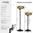 TECTAKE - Radiateur infrarouge Solaris Monolith 2000W réglable en hauteur noir - vignette