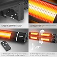 TECTAKE - Radiateur infrarouge Solaris Horizon 3000W, boîtier en aluminium noir - vignette