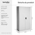 TECTAKE - 2 pièces transats aluminium et résine tressée ajustables avec table noir 180 x 90 x 40 cm - vignette