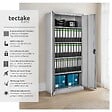 TECTAKE - Armoire de classement métallique grise 5 étagères réglables 180x80x40cm avec serrure sécurité - vignette