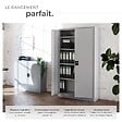 TECTAKE - Armoire de classement métallique grise 5 étagères réglables 180x80x40cm avec serrure sécurité - vignette