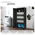 TECTAKE - Armoire de classement noir en acier époxy 180x80x40 cm avec étagères réglables et serrure à clé - vignette