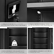 TECTAKE - Armoire de classement noir en acier époxy 180x80x40 cm avec étagères réglables et serrure à clé - vignette