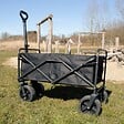 KZ GARDEN - Chariot de Transport pliable 402 Litres Chariot de Jardin avec Poignée Charge 50Kg Tissu OXFORD - vignette