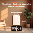 BESTHERM - Radiateur électrique fixe à inertie sèche céramique - BESTHERM - ARIA 1000W  - vertical blanc - vignette