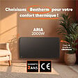 BESTHERM - Radiateur électrique fixe à inertie sèche céramique - BESTHERM - ARIA 2000W  - horizontal noir - vignette
