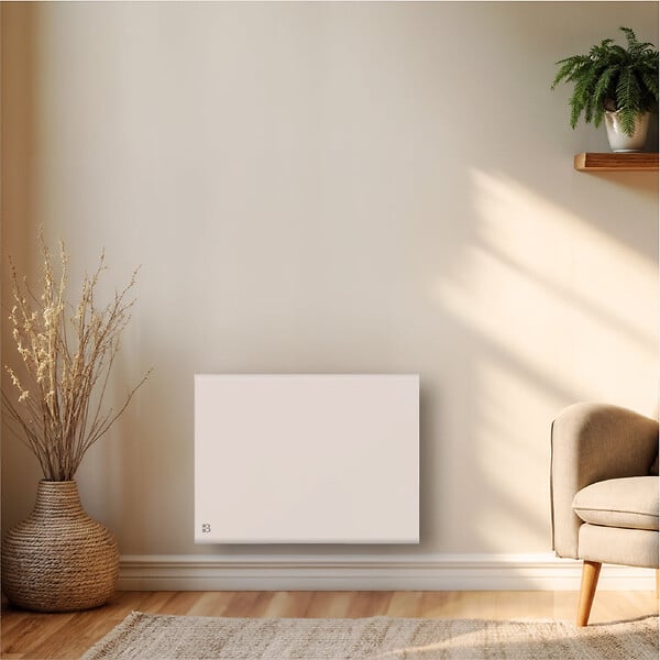 BESTHERM - Radiateur électrique fixe à inertie sèche céramique+film 1000W FREYA horizontal blanc - large