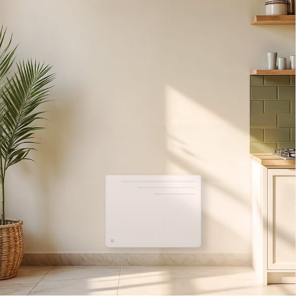 BESTHERM - Radiateur électrique fixe à inertie sèche fonte - BESTHERM - MOTU 1000W - horizontal blanc - NF - large