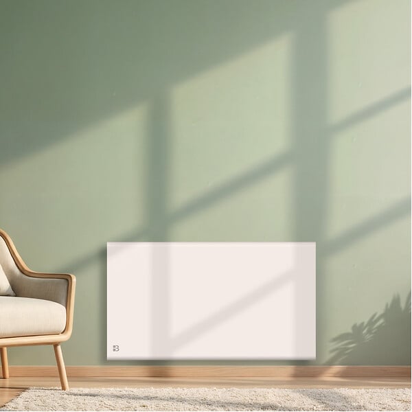 BESTHERM - Radiateur électrique fixe à inertie sèche - Double cœur de chauffe - BESTHERM - NEMESIS 1500W - horizontal blanc - NF - large