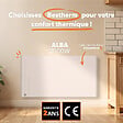 BESTHERM - Radiateur électrique fixe à inertie sèche céramique - BESTHERM - ALBA 2000W - horizontal blanc - vignette