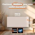 BESTHERM - Radiateur électrique fixe à inertie sèche - Double cœur de chauffe - BESTHERM - FREYA 2000W - horizontal blanc - NF - vignette