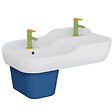 VITRA - Pack lavabo pour enfant VitrA Sento Kids 85 cm + cache siphon + Mitigeur lavabo jaune et vert - vignette