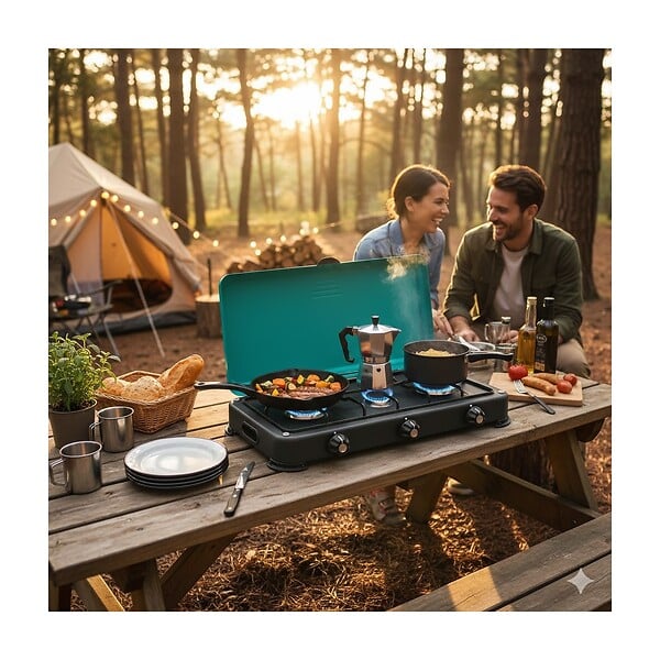 INTEC - Plaque de cuisson gaz portable 3 feux 4100W Brûleurs + Grille en Fonte amovibles Réchaud gaz Butane ou Propane GOLD III INTEC - large