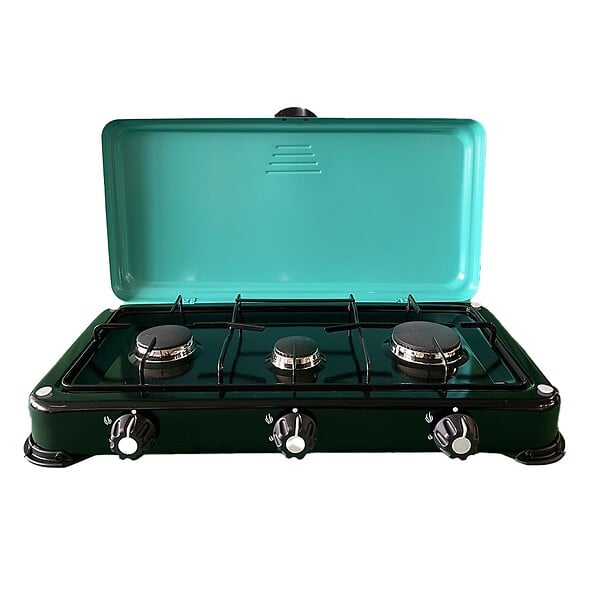 INTEC - Plaque de cuisson gaz portable 3 feux 4100W Brûleurs + Grille en Fonte amovibles Réchaud gaz Butane ou Propane GOLD III INTEC - large