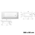 DURAVIT - Baignoire droite No.1 180 x 85 cm + Pare bain gauche AURYS Raywall chromé version gauche - vignette