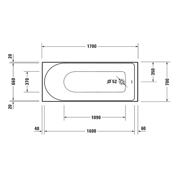 DURAVIT - Baignoire droite D-Neo 170 x70 cm + Pare bain gauche AURYS Raywall chromé - large