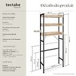 TECTAKE - Étagère de salle de bain Seattle Bois clair industriel, Chêne Sonoma - vignette