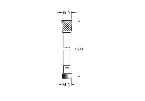 GROHE - Flexible de douche Rotaflex Grohe - 150cm - Anti-torsion - Chromé - large
