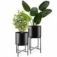 TECTAKE - Support de plantes MINE en acier revêtu par poudre noir - vignette