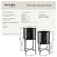 TECTAKE - Support de plantes MINE en acier revêtu par poudre noir - vignette