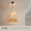 TECTAKE - Suspension SURI en jute au style bohème 40W marron naturel - vignette