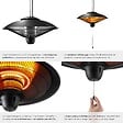 TECTAKE - Radiateur infrarouge Solaris Orbit 2500 W, boîtier en aluminium noir - vignette