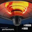 TECTAKE - Radiateur infrarouge Solaris Orbit 2500 W, boîtier en aluminium noir - vignette
