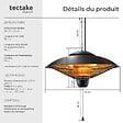 TECTAKE - Radiateur infrarouge Solaris Orbit 2500 W, boîtier en aluminium noir - vignette