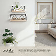 TECTAKE - 2 étagères suspendues Rockport Bois clair industriel, Chêne Sonoma - vignette
