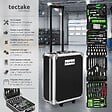 TECTAKE - 1200 Pièces coffre à outils en aluminium noir valise roulettes 4 niveaux fermetures à pression serrures - vignette
