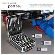 TECTAKE - 1200 Pièces coffre à outils en aluminium noir valise roulettes 4 niveaux fermetures à pression serrures - vignette