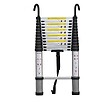 SECURY-T - Echelle télescopique aluminium 13 marches H 3,8M avec crochets démontables et barre stabilisatrice - vignette