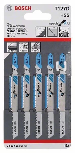 BOSCH - Lot de 5 lames de scie sauteuse T 127 D BOSCH 2608631017 Special for Alu - large