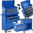 TECTAKE - Servante d'atelier 10 compartiments bleu - vignette